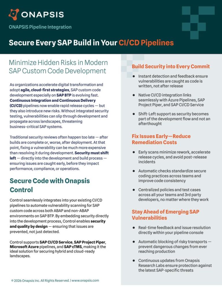 Secure Every SAP Build in Your CI/CD Pipelines