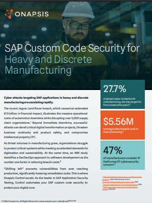 Sicherheit von SAP-Eigenprogrammcode für die Schwer- und diskrete Fertigung