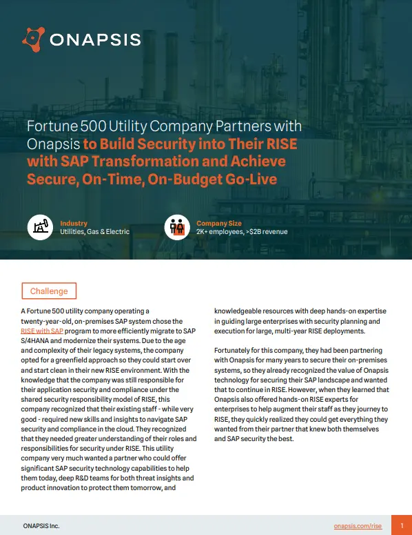 case study , Kunde von „Utility RISE with SAP“ – PDF-Titelseite