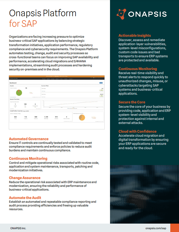 Onapsis Platform for SAP