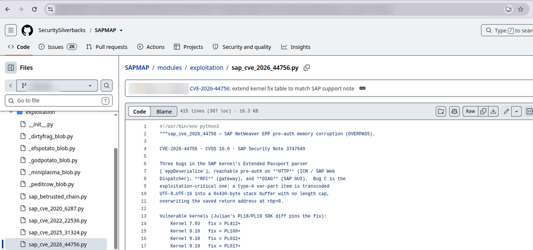OVERPASS exploit PoC available in prior SAPMAP repository commits 